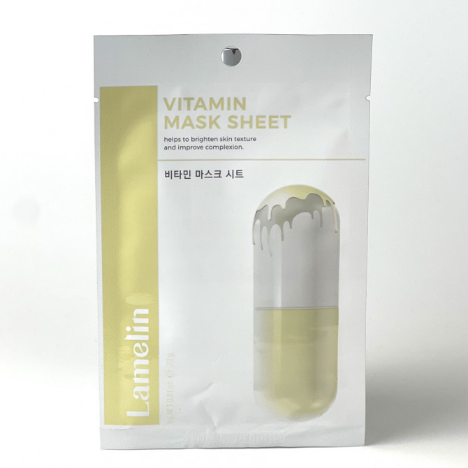 Вітамінна тканинна маска з лимоном Lamelin Vitamin Mask Sheet купити в Україні 2