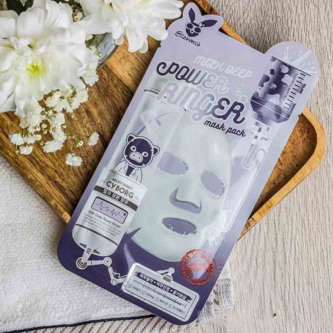 Тканинна маска для обличчя з молоком освітлююча Elizavecca Milk Deep Power Ringer Mask купити в Україні 2
