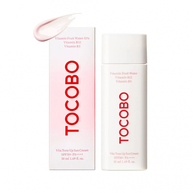 Сонцезахисний крем з ефектом ton-up TOCOBO Vita Tone Up Sun Cream SPF50+/PA++++ 50 мл купити в Україні