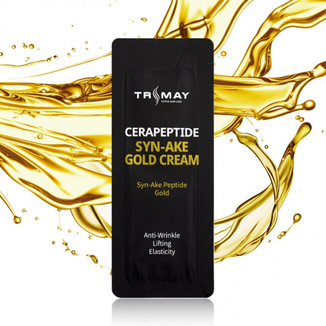 Антивіковий крем з керамідами і пептидом зміїної отрути Trimay Cerapeptide Syn-Ake Gold Cream 1 мл (пробник) купити в Україні