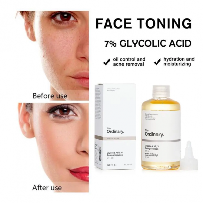 Відлущуючий тонік із гліколієвою кислотою 7% The Ordinary Glycolic Acid 7% Toning Solution 240 мл купити в Україні 4