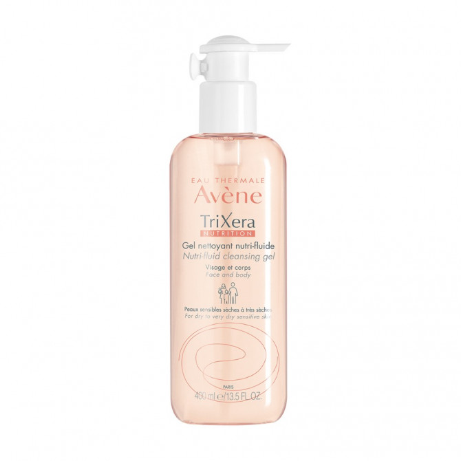 Очищаючий гель для обличчя та тіла Avene Trixera Nutrition Nettoyant Nutri-Fluide 400 мл купити в Україні