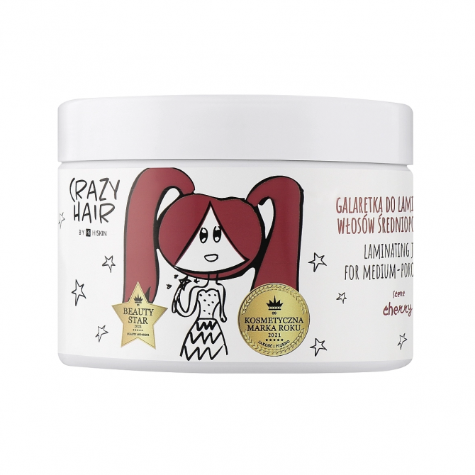 Маска-желе для ламинирования пористых волос вишня HISKIN Crazy Hair Jelly For Laminating Medium Porosity Hair Cherry 300 мл купить в Украине