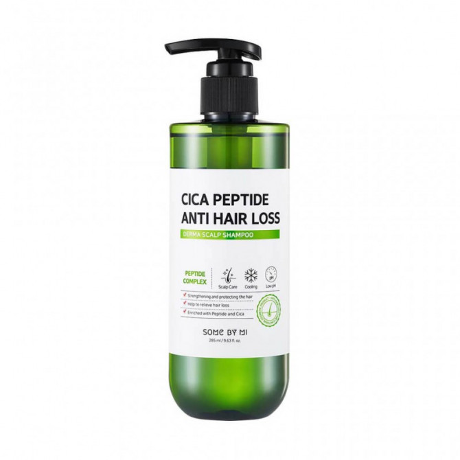 Шампунь з центеллою проти випадіння волосся, SOME BY MI, Cica Peptide Anti Hair Loss Derma Scalp Shampoo, 285 мл купити в Україні Шампунь з центеллою проти випадіння волосся, SOME BY MI, Cica Peptide Anti Hair Loss Derma Scalp Shampoo, 285 мл купити в Україні