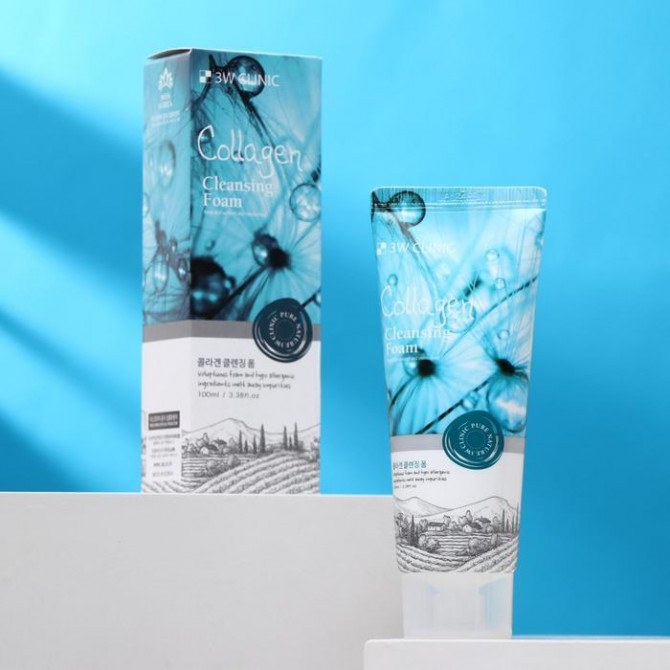 Пінка для вмивання з колагеном 3W CLINIC Collagen Foam Cleansing 100 мл купити в Україні 3