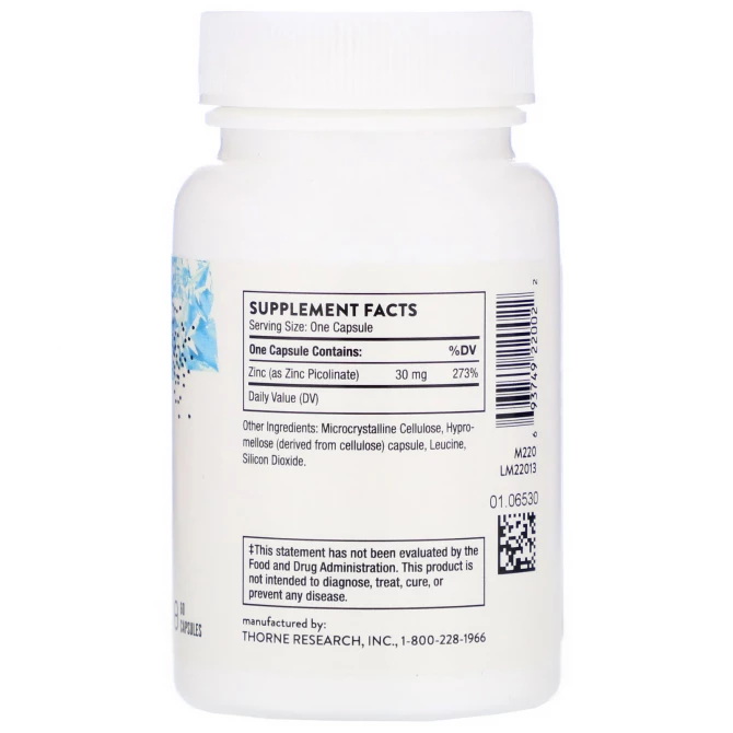 Цинк пиколинат Thorne Research Zinc Picolinate 30 мг 60 капсул купить в Украине 2