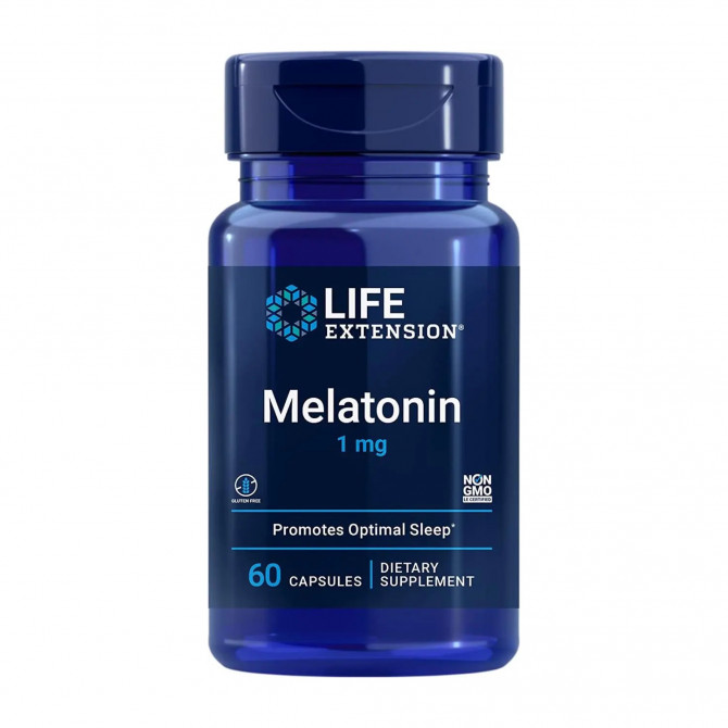 Мелатонин 1 мг Life Extension Melatonin 1 mg 60 капсул купить в Украине