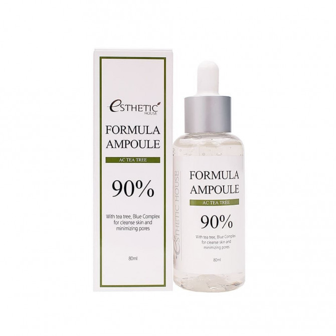 Успокаивающая сыворотка для лица с чайным деревом, ESTHETIC HOUSE, Formula Ampoule AC Tea Tree, 80 мл купить в Украине Успокаивающая сыворотка для лица с чайным деревом, ESTHETIC HOUSE, Formula Ampoule AC Tea Tree, 80 мл купить в Украине