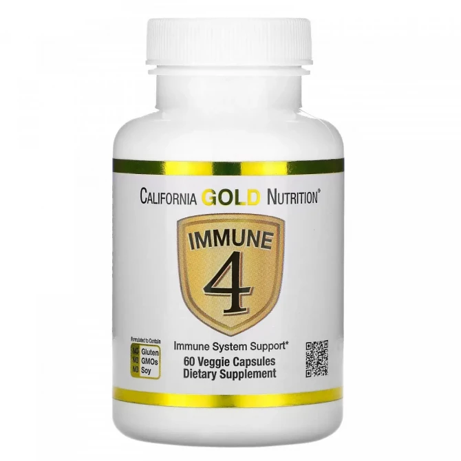 Комплекс для зміцнення імунітету California Gold Nutrition Immune 4 60 вегетаріанських капсул купити в Україні