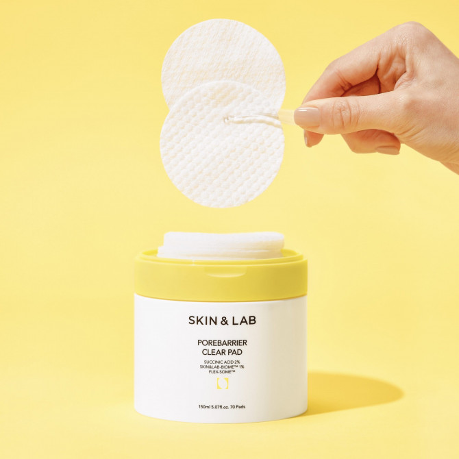 Пілінг-педи з кислотами та зволожуючим комплексом SKIN&LAB Porebarrier Clear Pad 70 педов купити в Україні 2