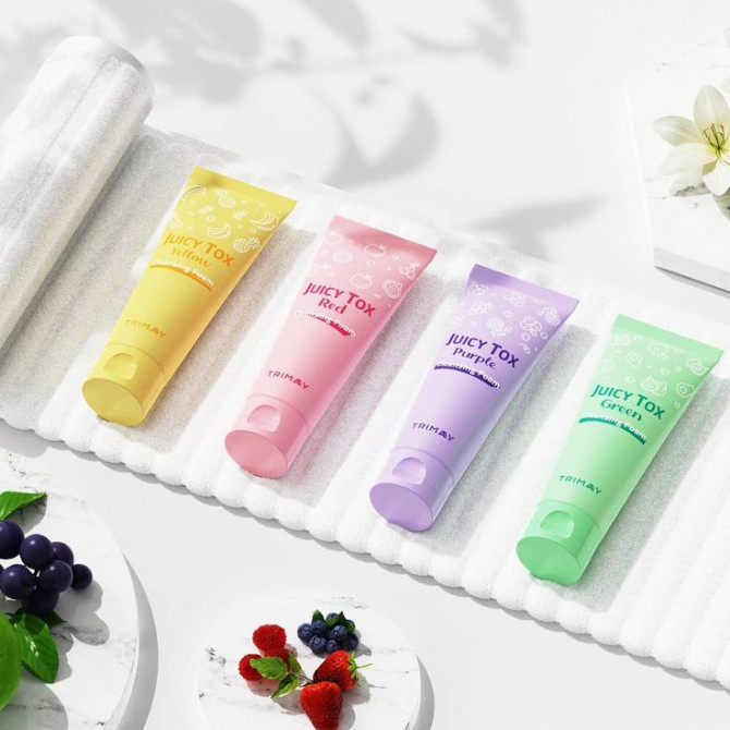Пінка для відбілювання шкіри з гранатом та ацеролою TRIMAY Juicy Tox Red Cleansing Foam 120 мл купити в Україні 4