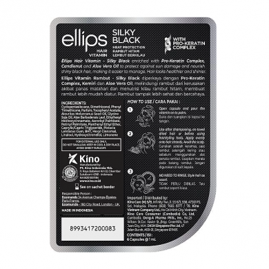Витамины для волос с про-кератиновым комплексом Шелковая ночь ELLIPS Hair Vitamin Silky Black With Pro-Keratin Complex 6 шт купить в Украине 2