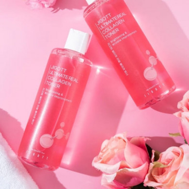 Омолаживающий тонер для лица с коллагеном JIGOTT Ultimate Real Collagen Toner 300 мл купить в Украине 3