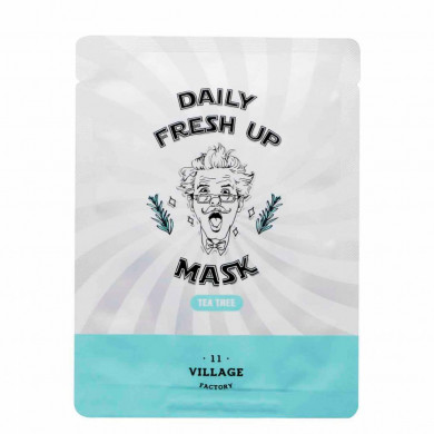 Успокаивающая маска с чайным деревом, Village 11 Factory, Daily Fresh UP Mask, Tea Tree купить в Украине Успокаивающая маска с чайным деревом, Village 11 Factory, Daily Fresh UP Mask, Tea Tree купить в Украине