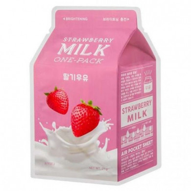 Тканевая маска с молочным протеином и клубникой, A'PIEU, Milk One Pack Strawberry Milk купить в Украине Тканевая маска с молочным протеином и клубникой, A'PIEU, Milk One Pack Strawberry Milk купить в Украине