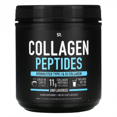Пептиды коллагена типа I и III без вкусовых добавок Sports Research Collagen Peptides 454 г купить в Украине