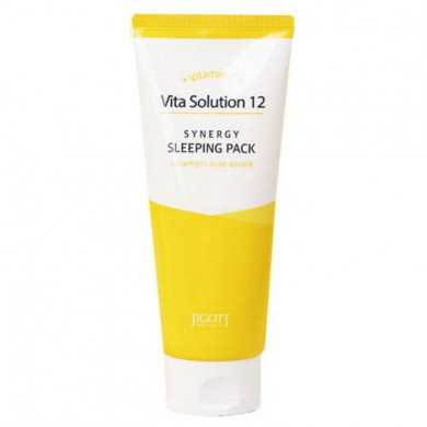 Ночная маска для лица с витамином C для сияния кожи JIGOTT Vita Solution 12 Synergy Sleeping Pack 180 мл купить в Украине