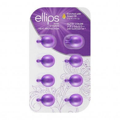 Вітаміни для волосся Сяйво кольору ELLIPS Hair Vitamin Nutri Color With Sunflower Oil 8 шт купити в Україні