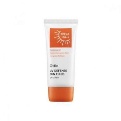 Водостойкий солнцезащитный крем для лица и тела, Ottie, UV Defense Sun Fluid SPF43/PA++, 50 мл купить в Украине Водостойкий солнцезащитный крем для лица и тела, Ottie, UV Defense Sun Fluid SPF43/PA++, 50 мл купить в Украине
