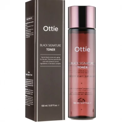 Антивозрастной тонер с муцином черной улитки, Ottie, Black Signature Toner, 150 мл купить в Украине Антивозрастной тонер с муцином черной улитки, Ottie, Black Signature Toner, 150 мл купить в Украине