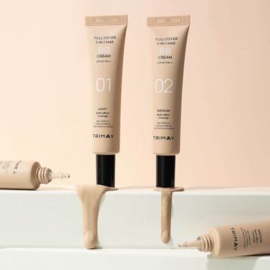 Многофункциональный BB крем с аденозином и гиалуроновой кислотой Trimay Full Cover 3-in-1 Max BB Cream SPF40 PA++ 02 30 мл купить в Украине 3