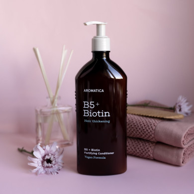 Укрепляющий кондиционер с витамином В5 и биотином AROMATICA B5+Biotin Fortifying Conditioner 400 мл купить в Украине 2