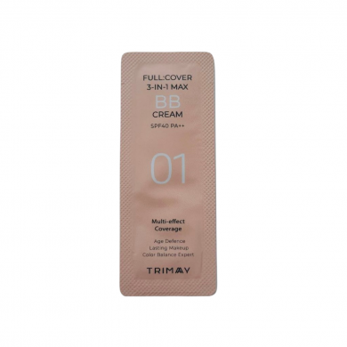 Многофункциональный BB крем с аденозином и гиалуроновой кислотой Trimay Full Cover 3-in-1 Max BB Cream SPF40 PA++ 01 1 мл (пробник) купить в Украине