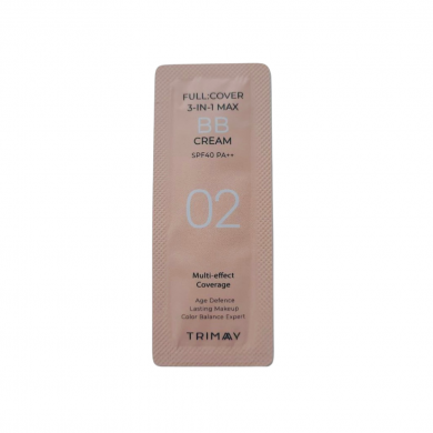 Многофункциональный BB крем с аденозином и гиалуроновой кислотой Trimay Full Cover 3-in-1 Max BB Cream SPF40 PA++ 02 1 мл (пробник) купить в Украине