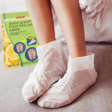 Увлажняющие педикюрные носочки PUREDERM Shiny & Soft Foot Peeling Mask купить в Украине 4