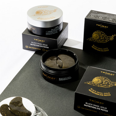 Питательные патчи для век с муцином черной улитки и золотом, Trimay, Black Snail Gold Nutrition Eye Patch, 60 шт купити в Україні 3 Питательные патчи для век с муцином черной улитки и золотом, Trimay, Black Snail Gold Nutrition Eye Patch, 60 шт купити в Україні 3