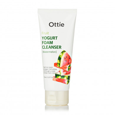 Йогуртовая пенка для умывания с экстрактом арбуза, Ottie, Fruit Yogurt Foam Cleanser Watermelon, 150 мл купить в Украине Йогуртовая пенка для умывания с экстрактом арбуза, Ottie, Fruit Yogurt Foam Cleanser Watermelon, 150 мл купить в Украине