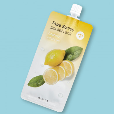 Тонізуюча нічна маска з лимоном MISSHA Pure Source Pocket Pack Lemon 10 мл купити в Україні 3