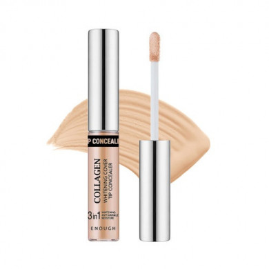 Осветляющий консилер с коллагеном, Enough, Collagen Whitening Cover Tip Concealer, №01, 9 г купить в Украине Осветляющий консилер с коллагеном, Enough, Collagen Whitening Cover Tip Concealer, №01, 9 г купить в Украине