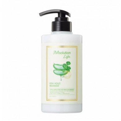 Відновлююча маска для волосся з алое та центелою JM Solution Lift Vera Violet Treatment 500 мл купити в Україні
