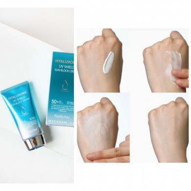 Легкий солнцезащитный крем с гиалуроновой кислотой Farm Stay Hyaluronic UV Shield Sun Block Cream SPF50+ PA+++ 50 мл купить в Украине 4
