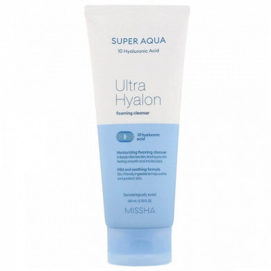 Пенка для умывания с гиалуроновой кислотой, MISSHA, Super Aqua Ultra Hyalron Cleansing Foam, 200 мл купить в Украине Пенка для умывания с гиалуроновой кислотой, MISSHA, Super Aqua Ultra Hyalron Cleansing Foam, 200 мл купить в Украине