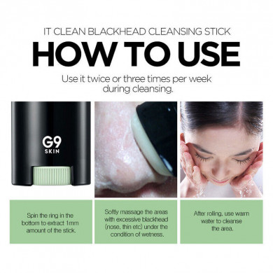 Стик для видалення чорних точок G9SKIN It Clean Blackhead Cleansing Stick 15 г купити в Україні 5