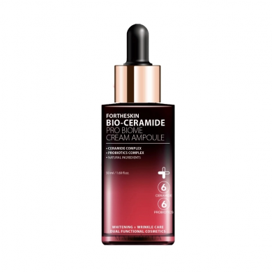 Питательная крем-сыворотка для лица с керамидами и пробиотиками Fortheskin Bio Ceramide Pro Biome Cream Ampoule 50 мл купить в Украине