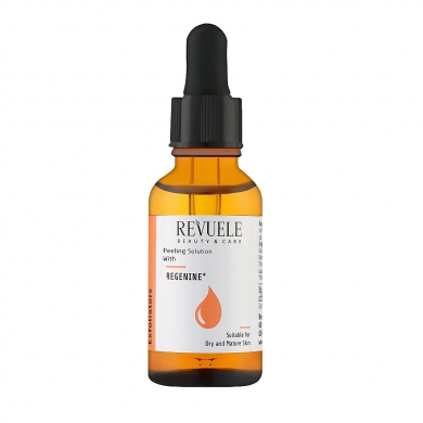 Мягкая отшелушивающая сыворотка для лица с кислотами и регенином Revuele Peeling Solution Regenine 30 мл купить в Украине 2