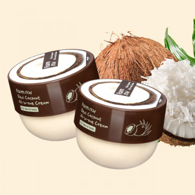 Інтенсивно живильний крем для тіла з маслом кокоса FarmStay Real Coconut All-in-one Cream 300 мл купити в Україні 4