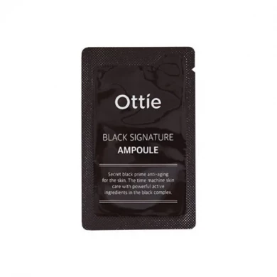 Антивозрастная сыворотка с муцином черной улитки,Ottie, Black Signature Ampoule, 1 мл (пробник) купить в Украине Антивозрастная сыворотка с муцином черной улитки,Ottie, Black Signature Ampoule, 1 мл (пробник) купить в Украине