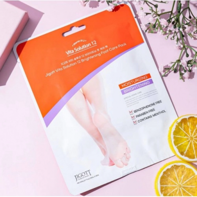 Поживна маска-шкарпетки для ніг JIGOTT Vita Solution 12 Brightening Foot Care Pack 1 пара купити в Україні 2