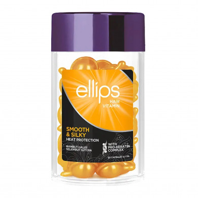Вітаміни для волосся з про-кератиновим комплексом Бездоганний шовк ELLIPS Hair Vitamin Smooth Heat Protection & Silky With Pro-Keratin Complex 50 шт купити в Україні