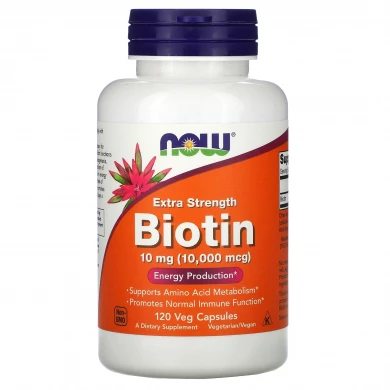 Біотин Now Foods Biotin 10000 мкг 120 вегетаріанських капсул купити в Україні