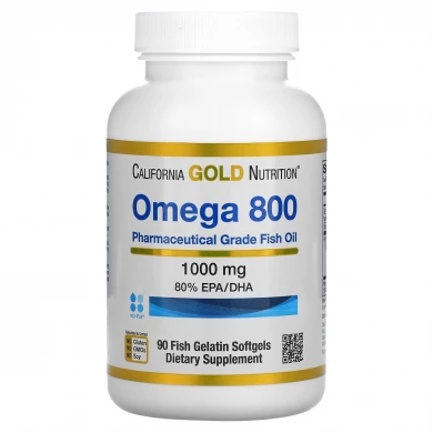 Омега 800 California Gold Nutrition Omega 800 480 EHA/320 DHA 1000 мг 90 капсул из рыбьего желатина купить в Украине
