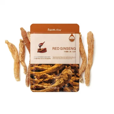 Тканевая маска с красным женьшенем FarmStay Visible Difference Mask Sheet Red Ginseng купить в Украине