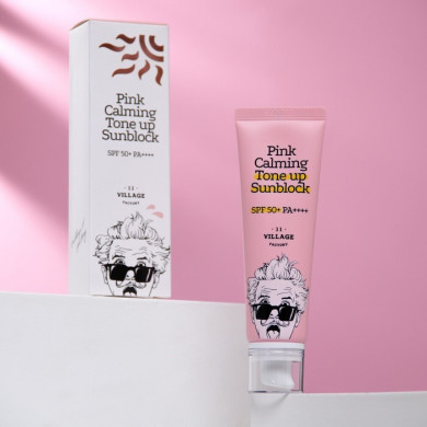 Успокаивающий солнцезащитный крем Village 11 Factory Daily Pink Calming cream SPF 50+ PA++++ 50 мл купить в Украине 2