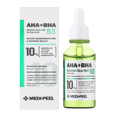 Отшелушивающая сыворотка для лица с центеллой и кислотами MEDI-PEEL AHA BHA Amino Cica-Nol B5 Ampoule 30 мл купить в Украине