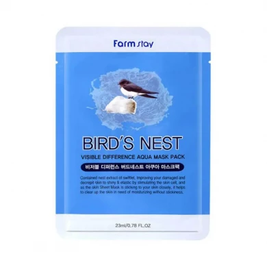 Тканевая маска для лица с ласточкиным гнездом FarmStay  Visible Difference Mask Sheet Bird's Nest купить в Украине