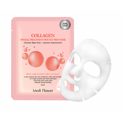 Интенсивно увлажняющая тканевая маска с коллагеном MEDI FLOWER Special Treatment Bouncy Mask pack Collagen купить в Украине